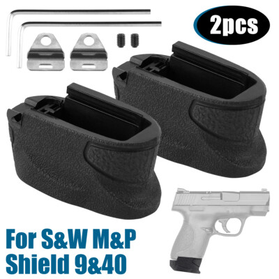 2 PCS Enhanced Magazine Extend Plate for S&W M&P Shield 9 & 40 +1/ +2 Round 9mm