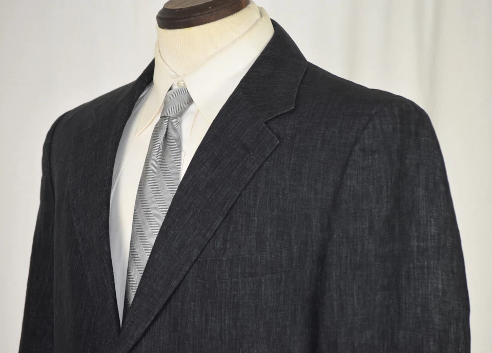 Abrigo deportivo PRADA 100 % lino ventilación lateral negro carbón calce ajustado 42 R como nuevo Foto 3 de 4