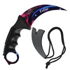ElitEdge Tactical KARAMBIT NECK KNIFE Purple Galaxy CSGO Huntsman Inspired — photo 5