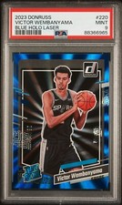 2023-24 Donruss Holo Blue Laser #220 Victor Wembanyama RR RC #28/49 PSA 9