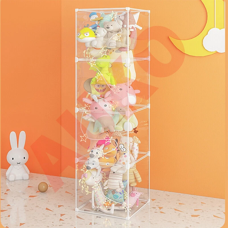 Clear Plush Toy Kids Organizer Bag Closet Storage Indoor Children Clothes Box - image 3 of 4
