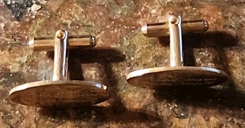 Museum of Science & Industry Chicago IL Souvenir Gold Tone Cufflinks Cuff Links - Picture 3 of 4