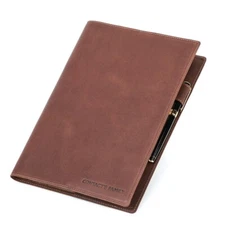 Genuine Leather Book Cover B5 Notepad Notebook Case Protective Cover Pen Holder