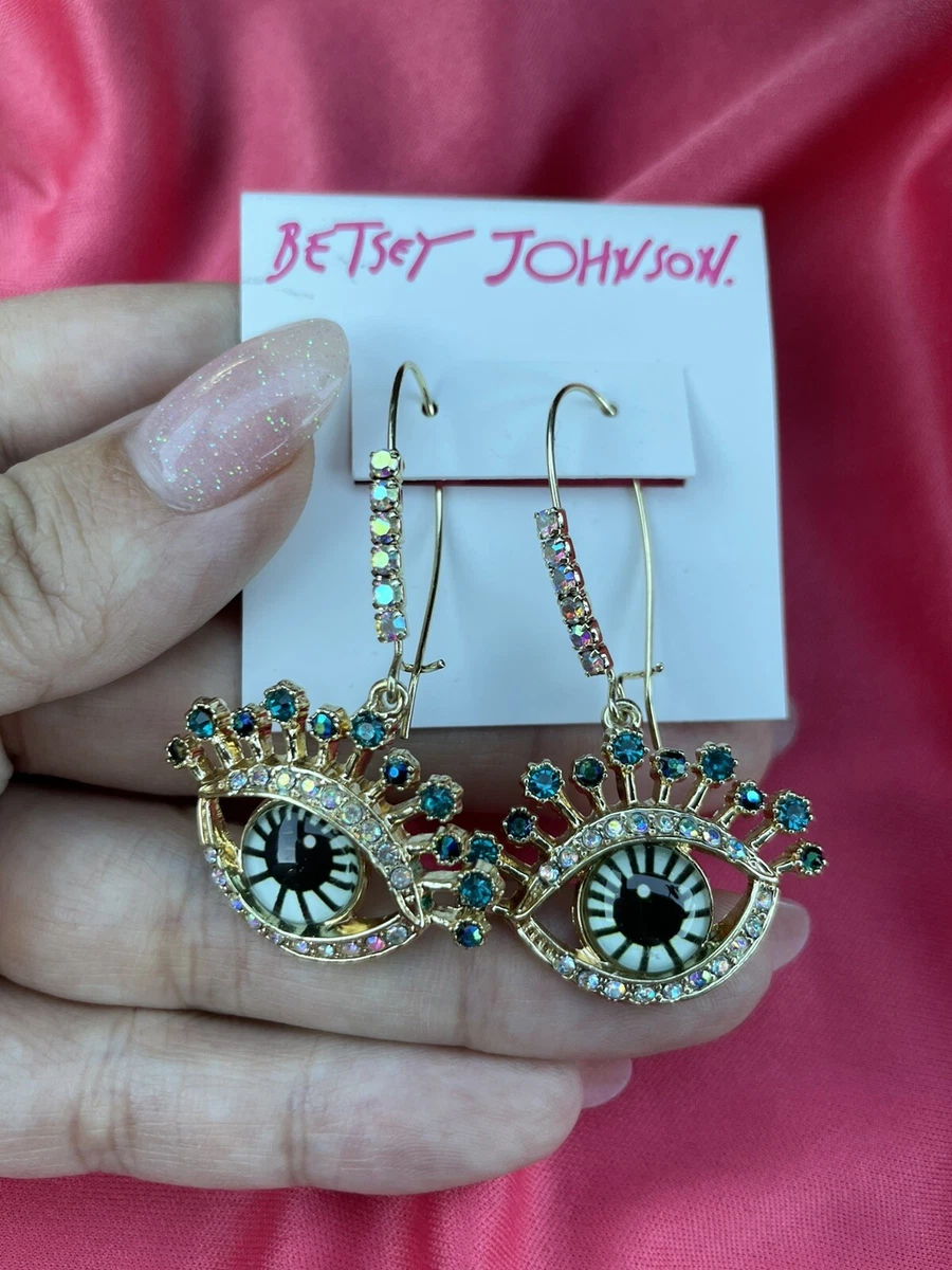 Betsey johnson eye earrings deals