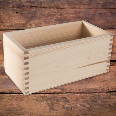 Rechteckige schlichte offene Vitrine aus Holz mit Behälter / 23,5 x 12,5 x 10,5 cm