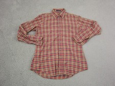 Vintage Arrow Chevella Shirt Adult 38 Medium Red Brown Plaid 80s Cobain Mens