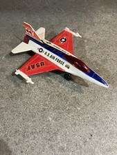 Vintage A144 U.S. Air Force F-16 Fighter Jet Die Cast General Dynamics Friction
