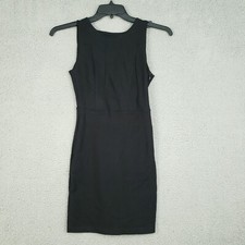 Zara Trafaluc Dress Womens Size S Black Sheath Sleeveless Cutout Back Side Zip