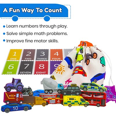 HighFive Fahrzeuge zählen lernen, Montessori-Zählen, Farben & Formen