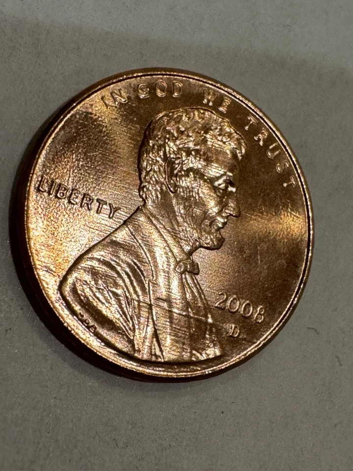 RARE 1 OF A KIND STRIKING ERROR MINT 2008 D LINCOLN SMALL CENT PENNY - Image 3 of 4