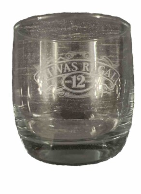 Chivas Regal Aged 12 Years Scotch Rocks Glass Etched Logo 3.5'' Tall