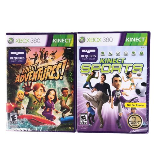 XBOX 360 Kinect Game Bundle KINECT SPORTS & KINECT ADVENTURES - Picture 1 of 5