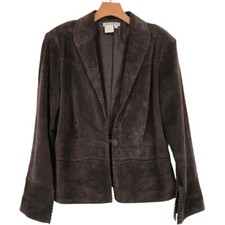 Vintage Nancy Bolen City Girl Womens Suede Leather Jacket Brown Size Large