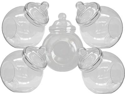 LEICHTE SEKUNDE 5 x 3,2 l Kunststoff viktorianische Süßigkeiten Gläser Süßigkeiten Buffet Hochzeit