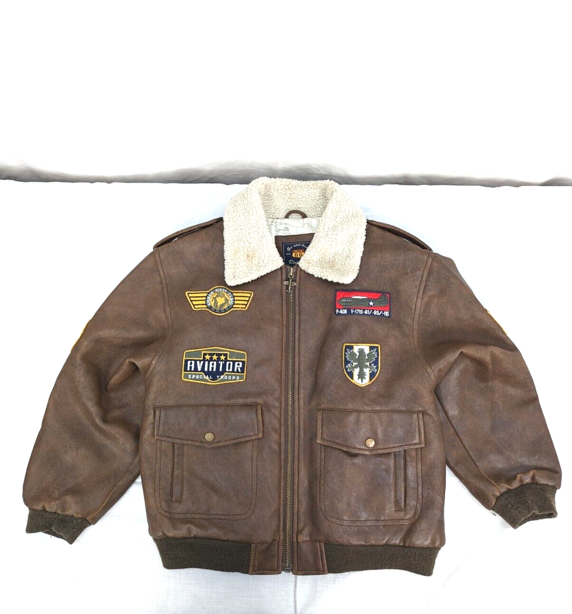 Route 66 Original Clothing Co. Childrens Brown Non-Leather Aviator 