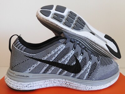 NIKE FLYKNIT ONE + WOLF GREY-BLACK-WHITE-DARK GREY SZ 8 RARE! [554887-001]