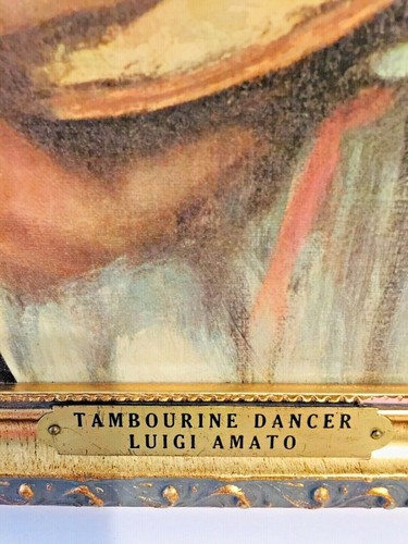 BAILARINA LUIGI AMATO PANDERETA FIRMADA ESTAMPADA EN LIENZO ENMARCADA - Imagen 6 de 11