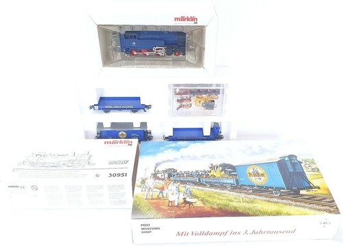 Marklin AC HO Bavarian BR-34 STEAM LOCOMOTIVE & POST COACH & MUSIC CORPS MIB`00 - Picture 2 of 12