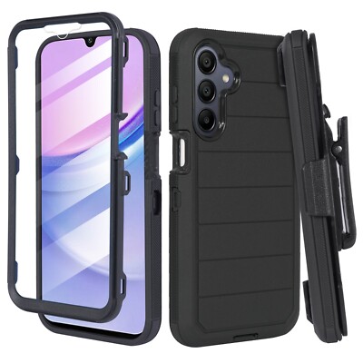 For Samsung A16 Case Belt Clip Kickstand Holster + Screen Fits Otterbox Defender