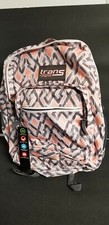 Trans By Jansport Backpack Grey And Salmon Print NEW