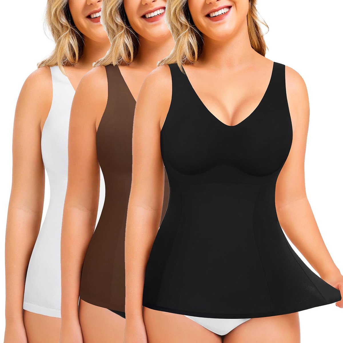 Tummy Control Tank Top Women Scoop Neck Compression Cami Shapewear