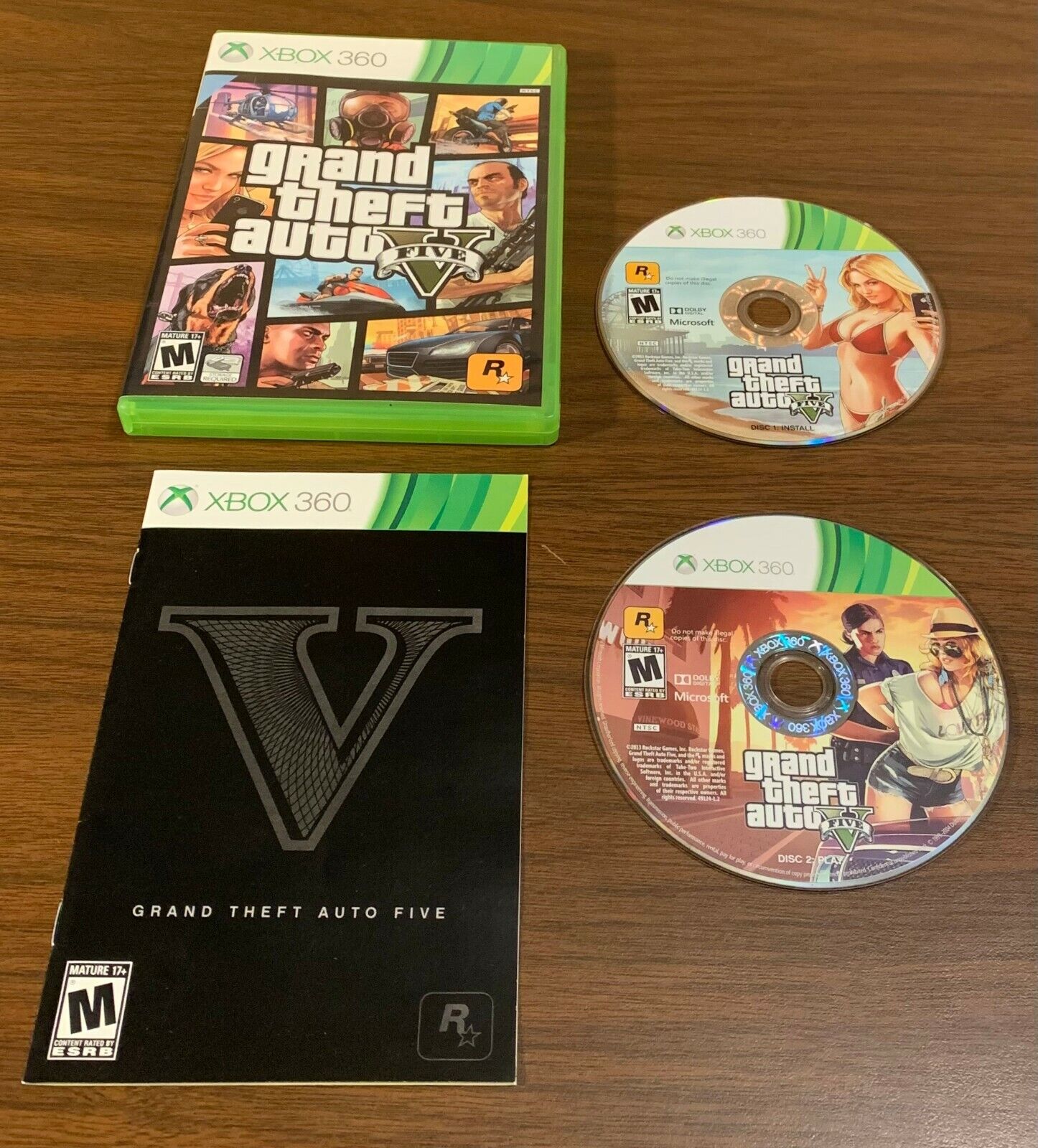 GTA V Xbox 360 COMPLETE 2 DISK SET Grand Theft Auto V