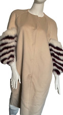  6700 FENDI ITALY KIMONO SLEEVE FUR CASHMERE DRESS COAT IMPECCABLE  GARMENT BAG