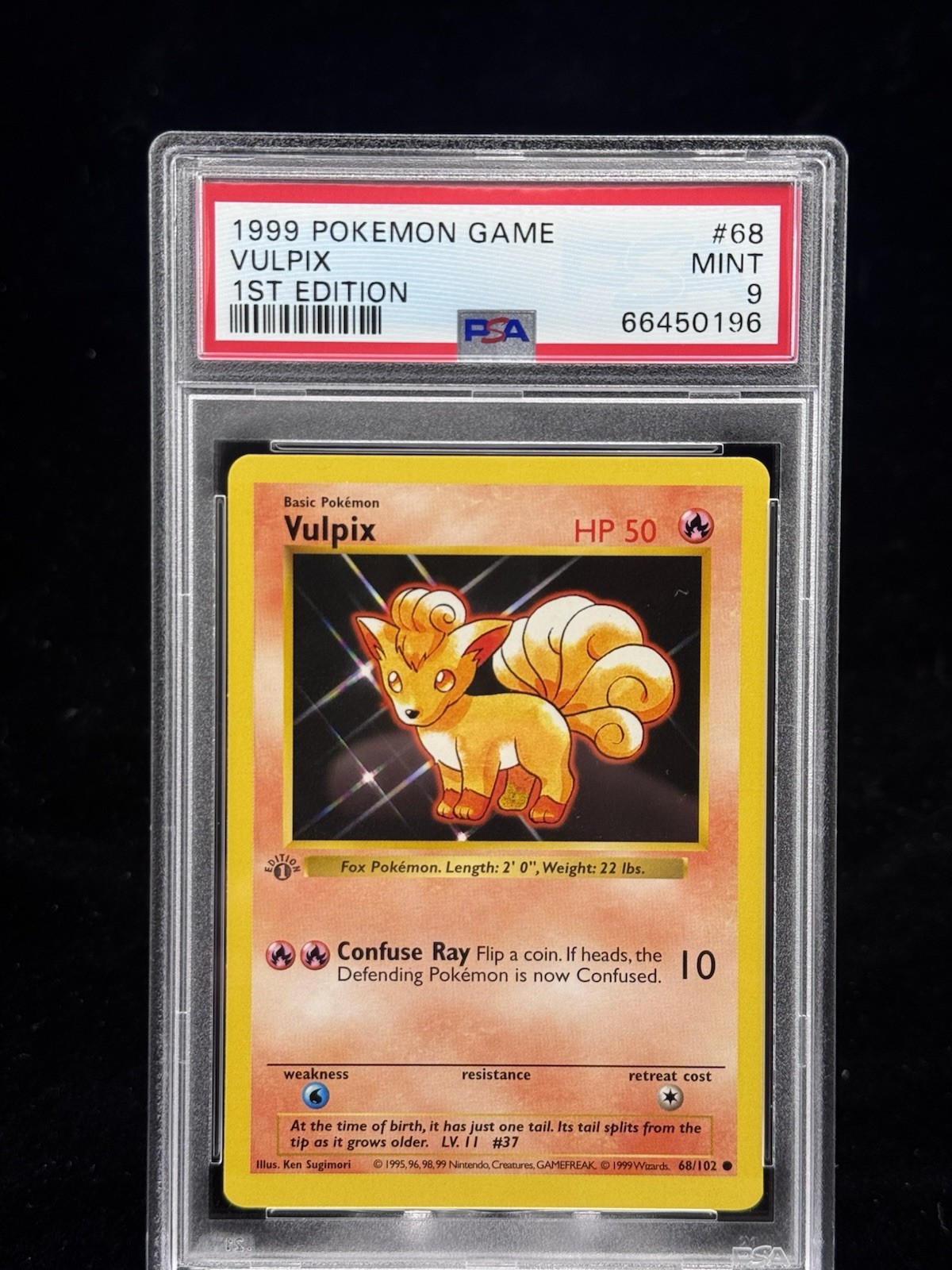 Vulpix #68 1st Edition Base Set 1999 Pokémon Game PSA 9 🔥