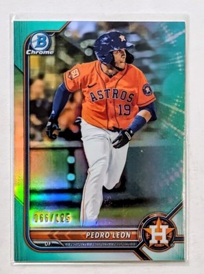 2022 Bowman Chrome Pedro Leon Aqua Refractor /125 #BCP-115 Houston Astros