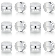 Silicone Earring Backs, 18K Gold Plated, Secure Locking for Heavy Earrings, H...