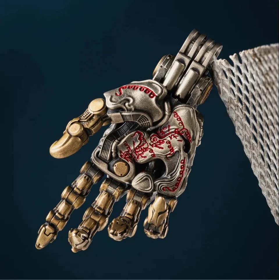 Taoist Mechanical Hand Pendant, Articulated Fingers, Cyber Industrial Jewelry - image 2 of 4