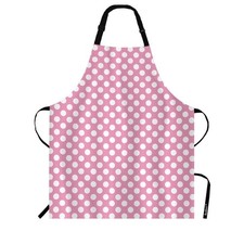 Pink Polka Dots Pattern Chef Apron 27 X 31 Inch Coral Dot On White Luxury Geo...