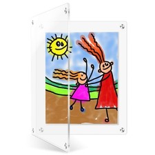 11X14 Acrylic Floating Picture Frame for Wall Mount, Clear Magnetic Photo Fra...
