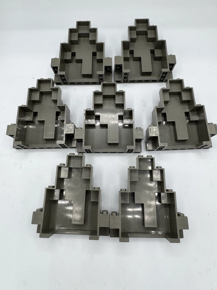 7 LEGO Vintage Dark Gray Rock Wall Panel Mountain 6083 Castle LURP Mountain - Image 3 of 4