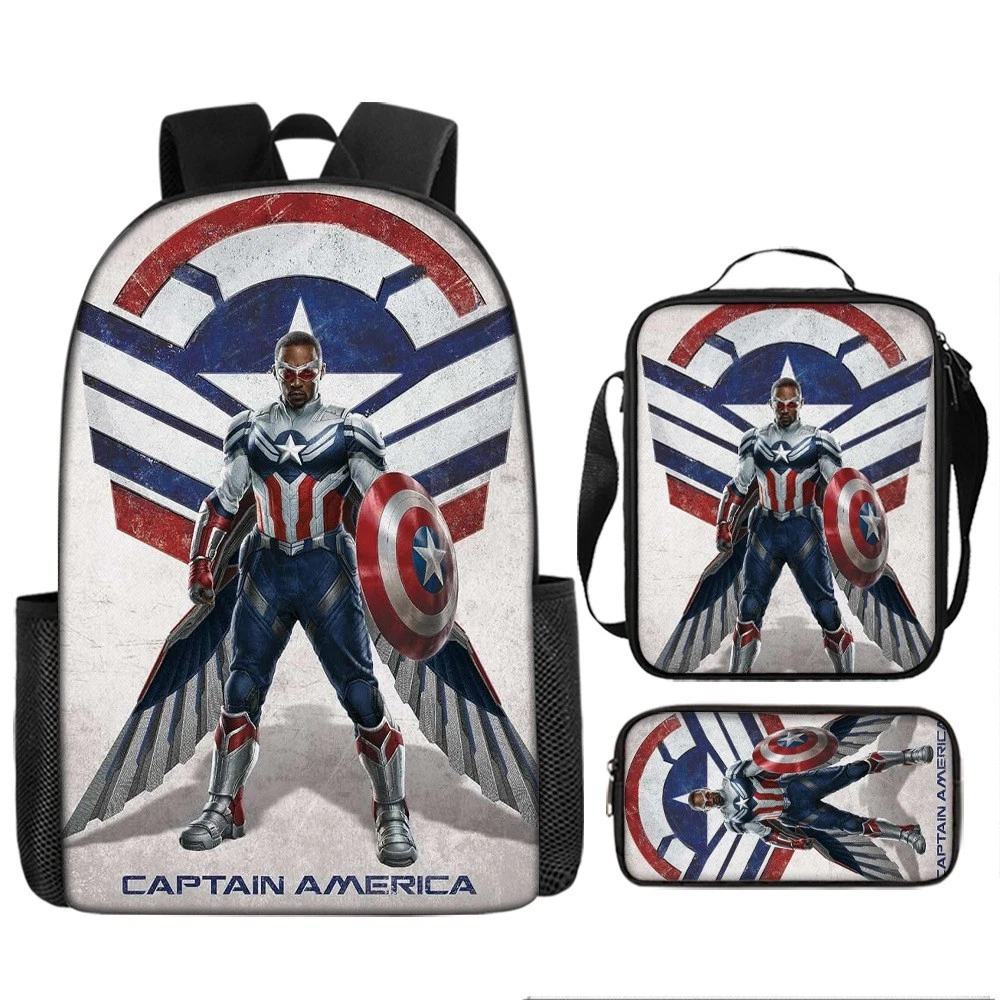 Captain America Backpack Set, Cute for Boys Girls