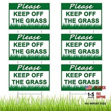 Pcs Please Keep off Grass Sign Double Sided Plastic Lawn Garden 6 x 9 Inch 6