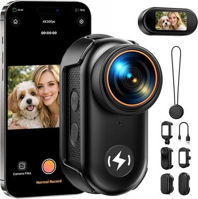 Mini Action Kamera 4K WLAN Bodycam Magnetische Freihändig POV Cam 150°Weitwinkel