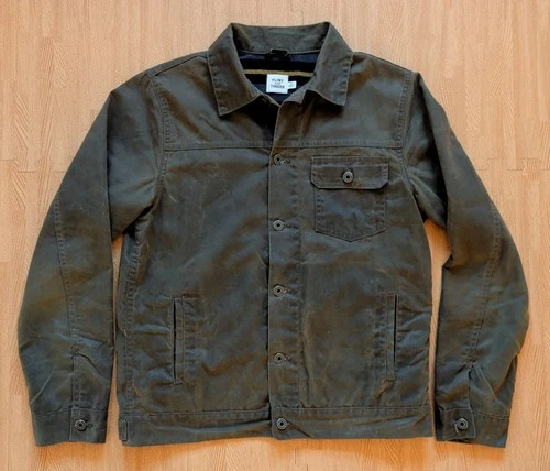 Flint And Tinder Flannel Lined Waxed Trucker Jacket Huckberry Medium Men's Coat - product listing photo