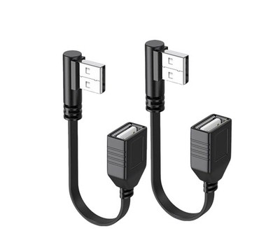 JUXINICE 90 Degree USB2.0 Extension Cable 4inch/10cm,Left Angle Flat Type A M...