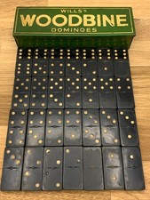 Vintage 1920’s Wills Woodbines Full Set Bakelite Dominoes in Original Metal tin