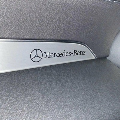 2 x Chrom für Mercedes Aufkleber Emblem logo alu stiker 90 x 14 mm