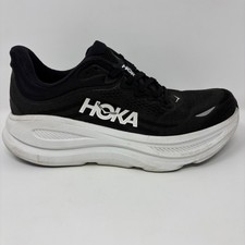 Hoka Bondi 9 Womens Size 8D Wide Black White Athletic Running Shoes 1162014 