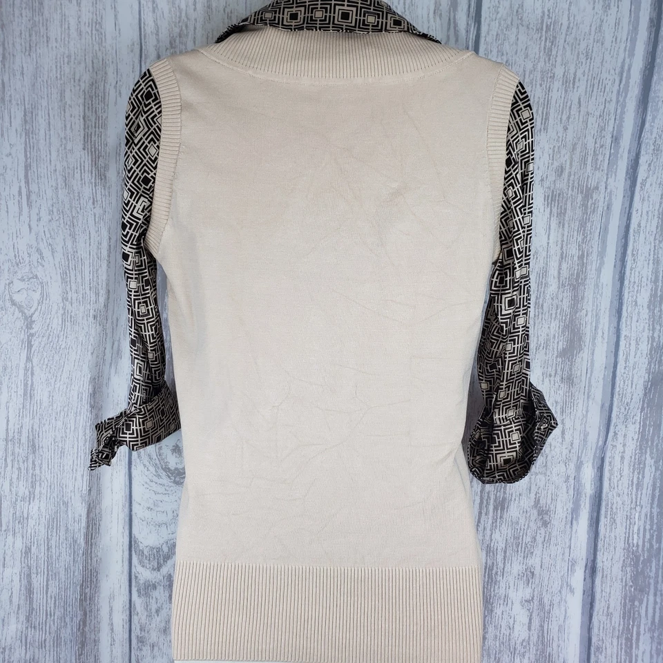 Chaleco de Colección Y2K Bebe Para Mujer 100% Seda Bouse & Sweater Academia Años 70 Retro Indie Foto 3 de 4