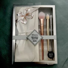 Real Techniques Bold Metal Collection Makeup Brush Set Plush Premium Quality