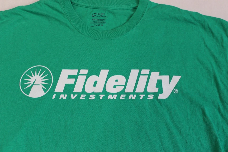 Fidelity Investments Adult T-Shirt Size 2XL Green Port and Company 100% Cotton - Image 2 of 4