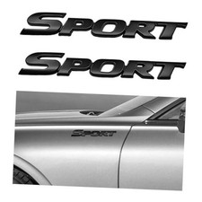 2 PCS 3D Metal Car Sport Sticker, Chrome-Plated Personalise Sport Emblem Black