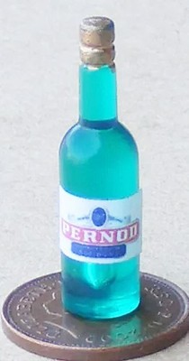 Dolls House Pernod Label On A Resin Bottle 1:12 Scale Miniature Drink tumdee