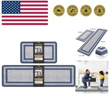 Kitchen Mats Set of 2 Cushioned Rugs 0.47 inch Thick Anti-Fatigue Mats for Ki...