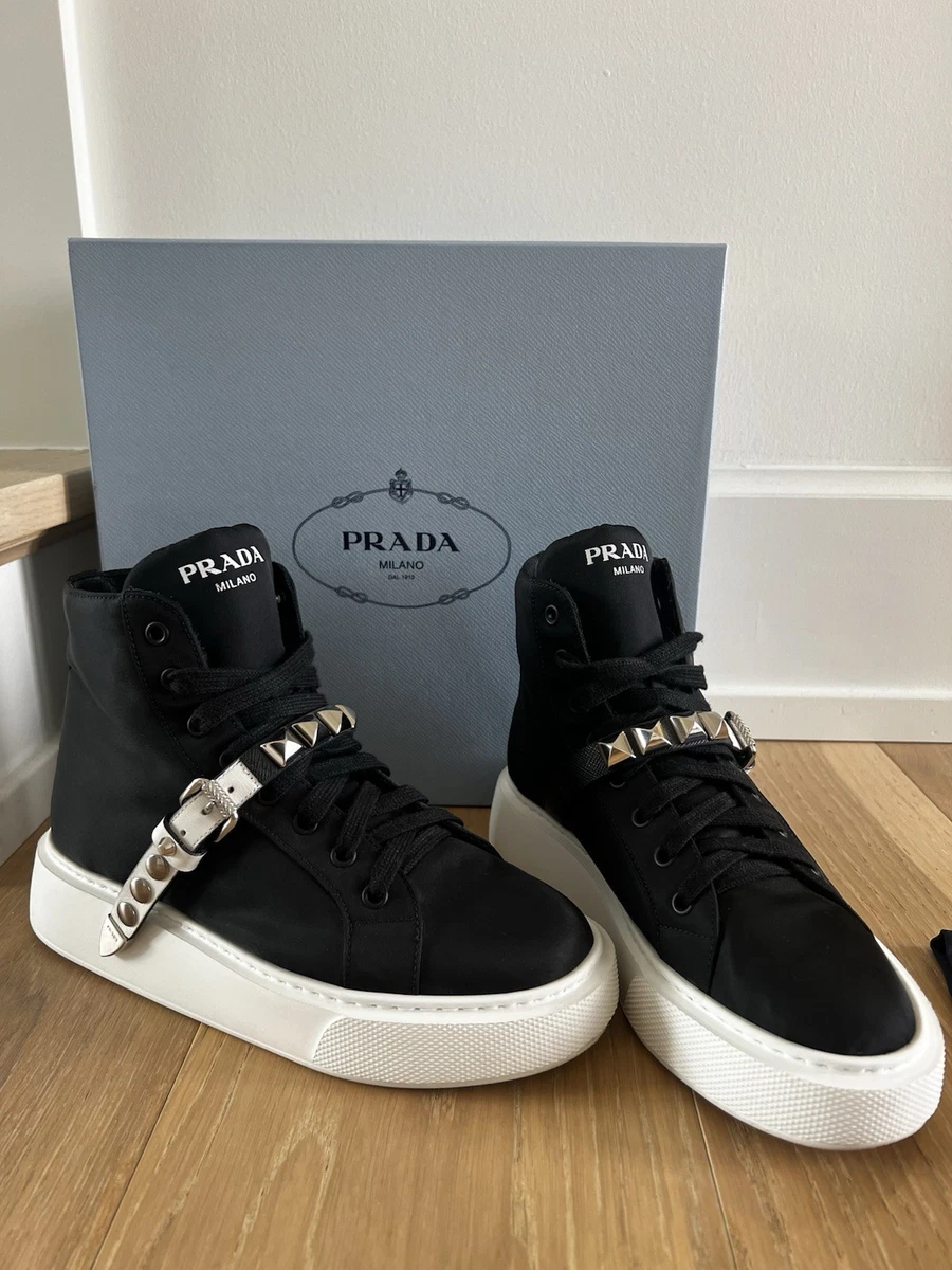 Prada Logo Sneakers Black W for sale | eBay