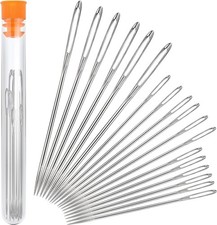 Large-Eye Needles Steel Yarn Knitting Sewing Darning Silver